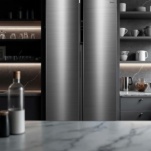 Midea Frigorífico Americano 460L No Frost, 2 Puertas, Congelador 189L, Panel Táctil, WIFI