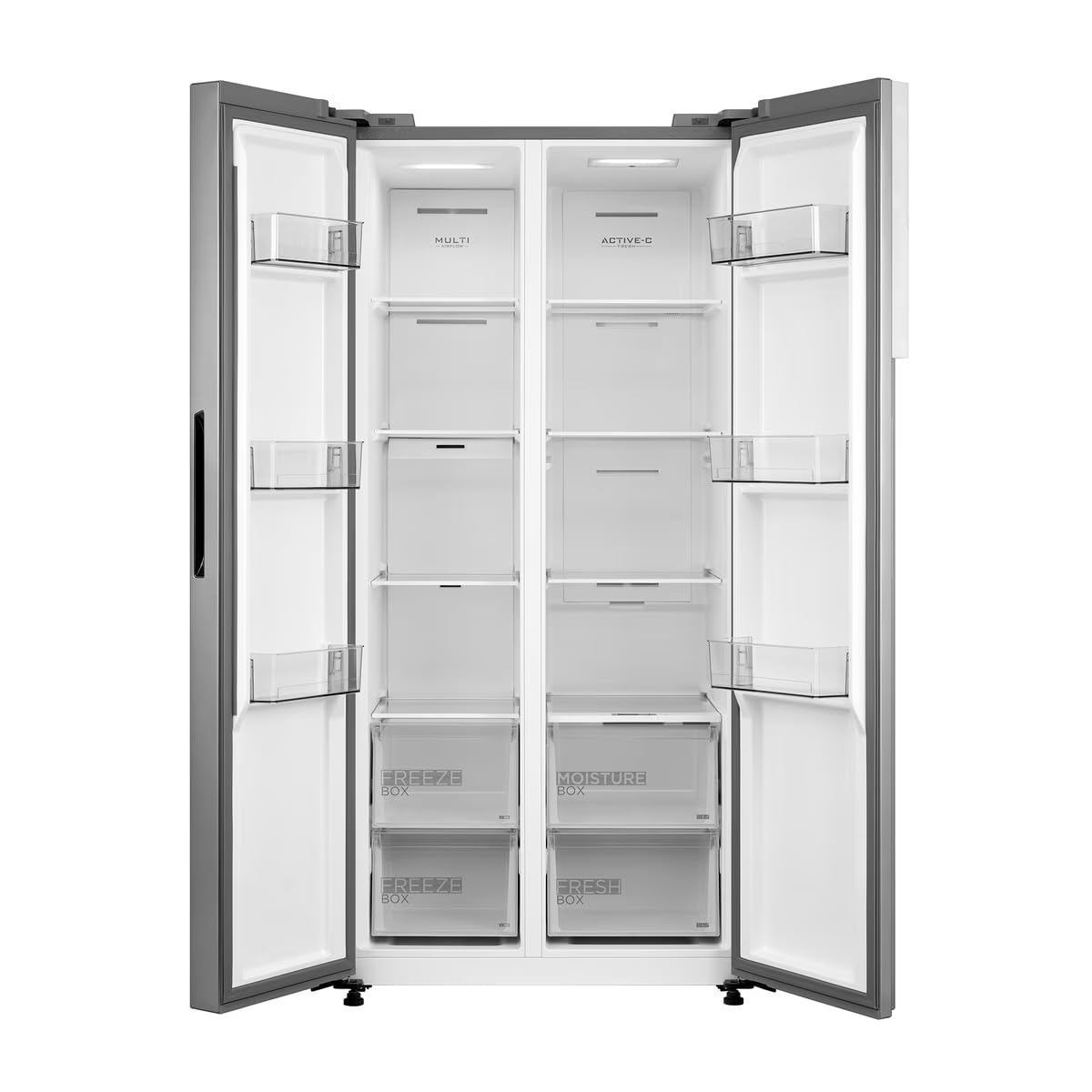 Midea Frigorífico Americano 460L No Frost, 2 Puertas, Congelador 189L, Panel Táctil, WIFI
