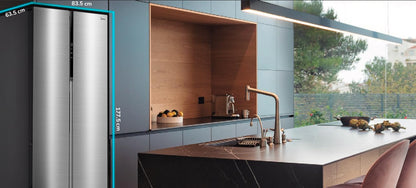 Midea Frigorífico Americano 460L No Frost, 2 Puertas, Congelador 189L, Panel Táctil, WIFI