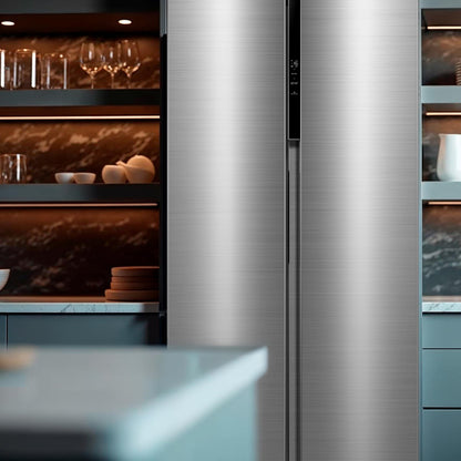 Midea Frigorífico Americano 460L No Frost, 2 Puertas, Congelador 189L, Panel Táctil, WIFI